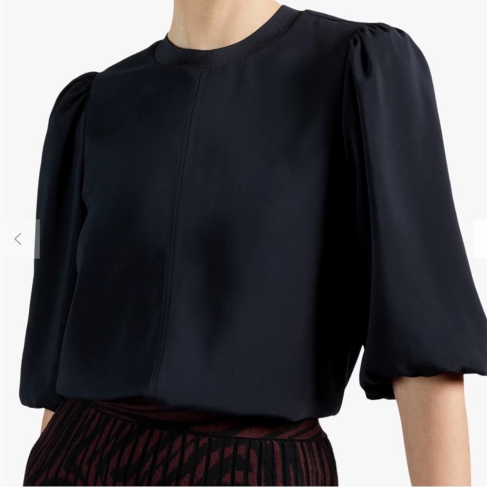 NWT Ted Baker Hamish Puff Sleeve Top Navy Size 2